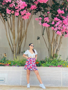 Satin 🌺 Floral Skirt