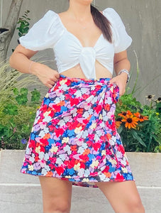 Satin 🌺 Floral Skirt