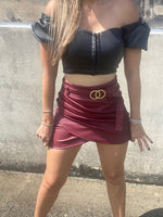 Load image into Gallery viewer, Burgundy Leather Skirt 🔥
