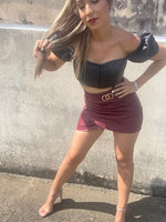 Load image into Gallery viewer, Burgundy Leather Skirt 🔥
